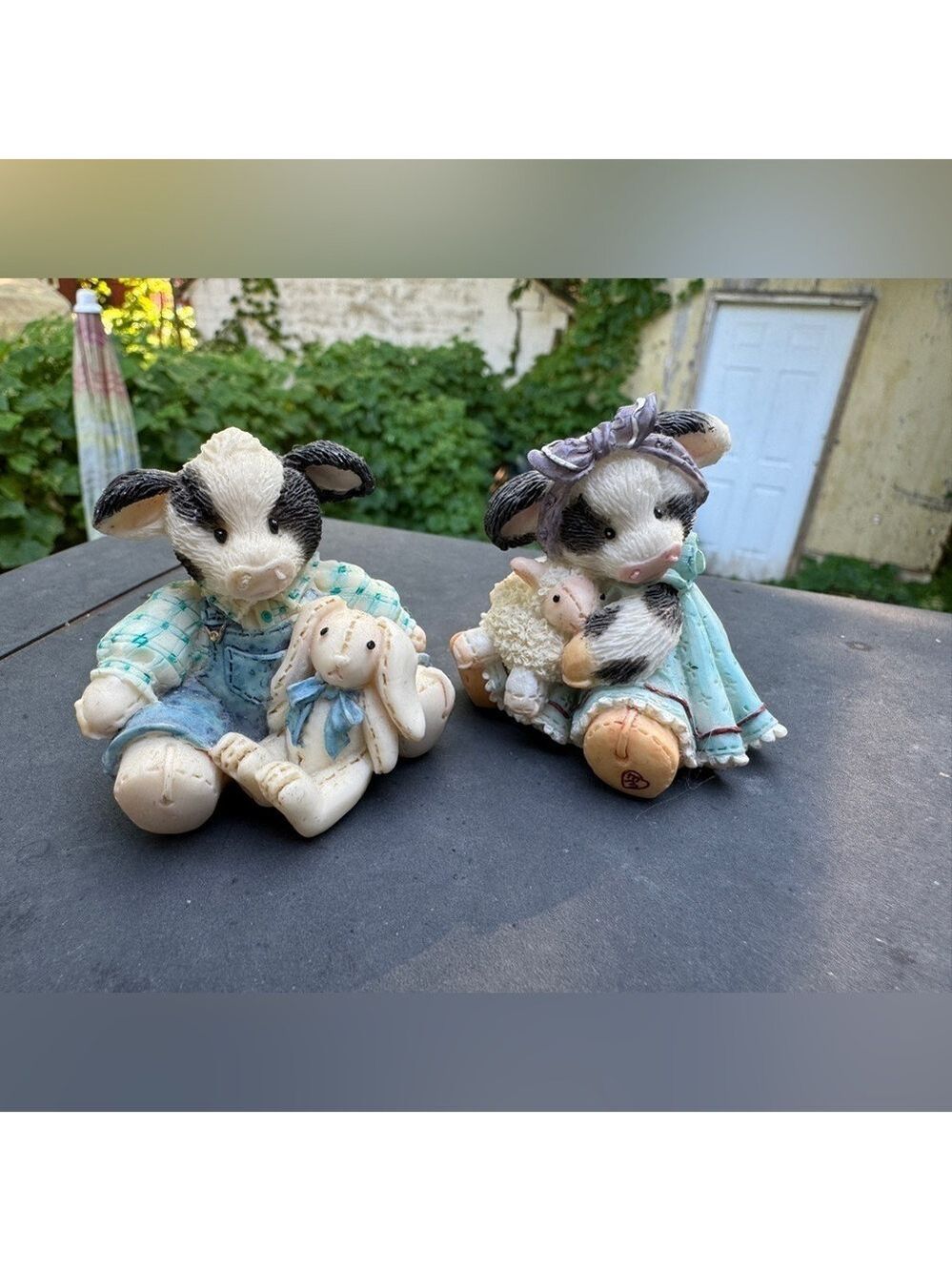 Enesco Mary Moo Moo's Set of 2 Miniature Figurines (1994)